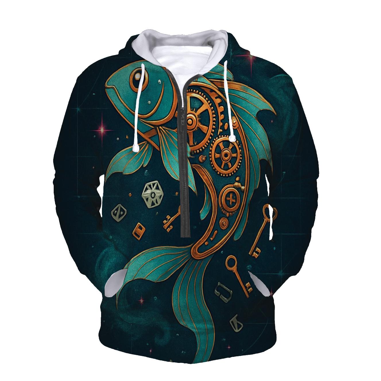 Clockwork Koi Constellation zip-up hoodies
