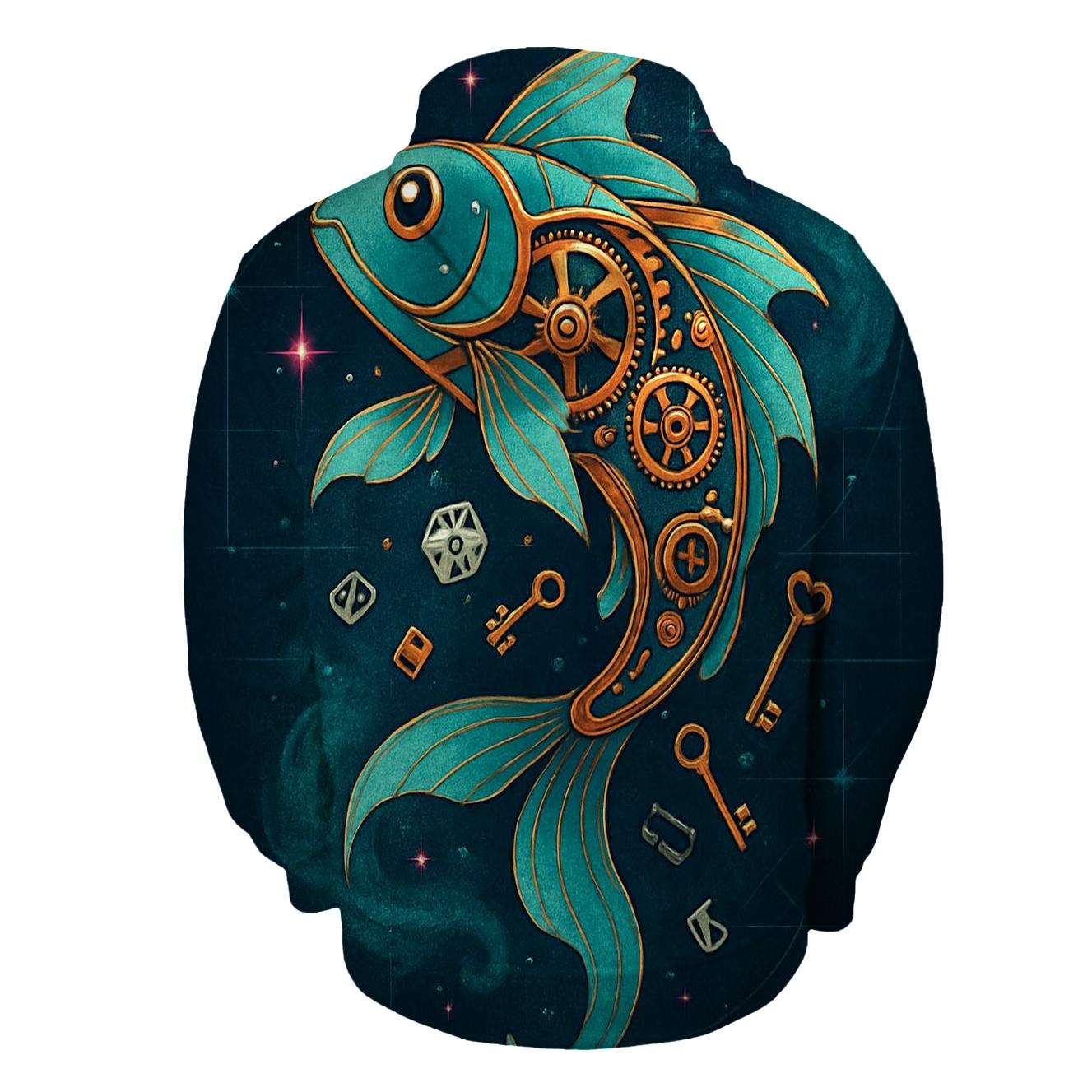 Clockwork Koi Constellation zip-up hoodies