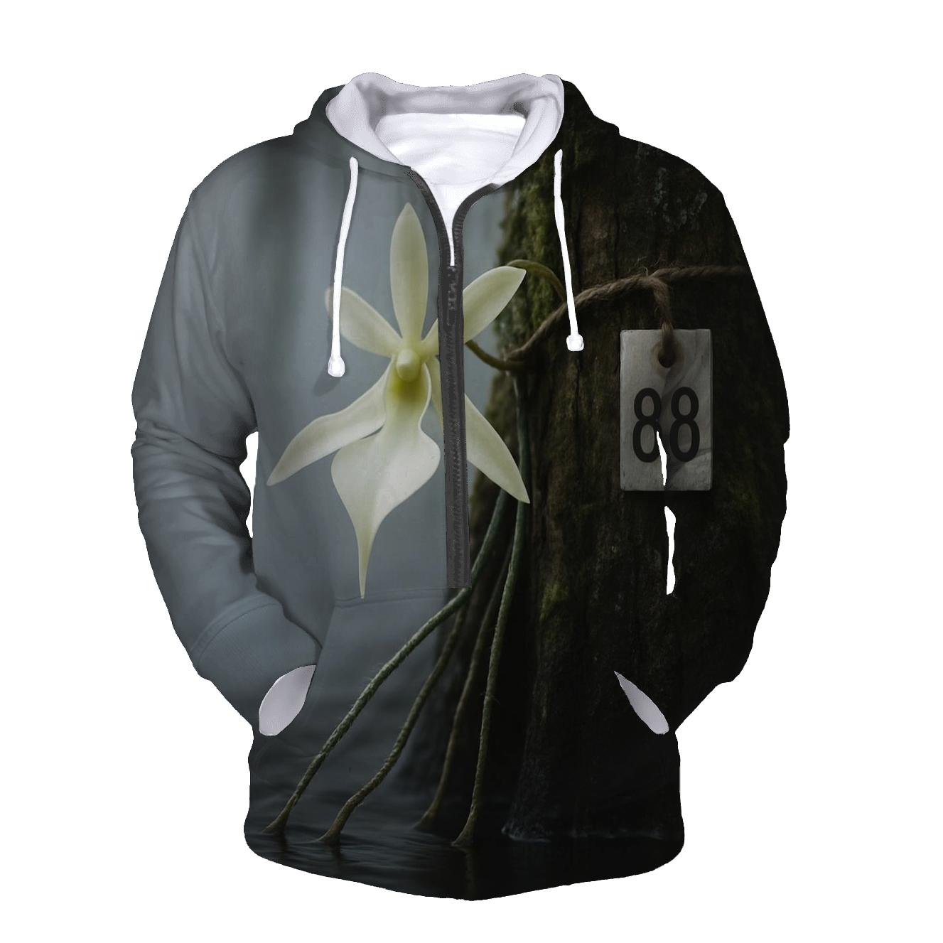 Ghost Orchid Bloom With Conservation Tag In Cypress Swamp custom hoodies