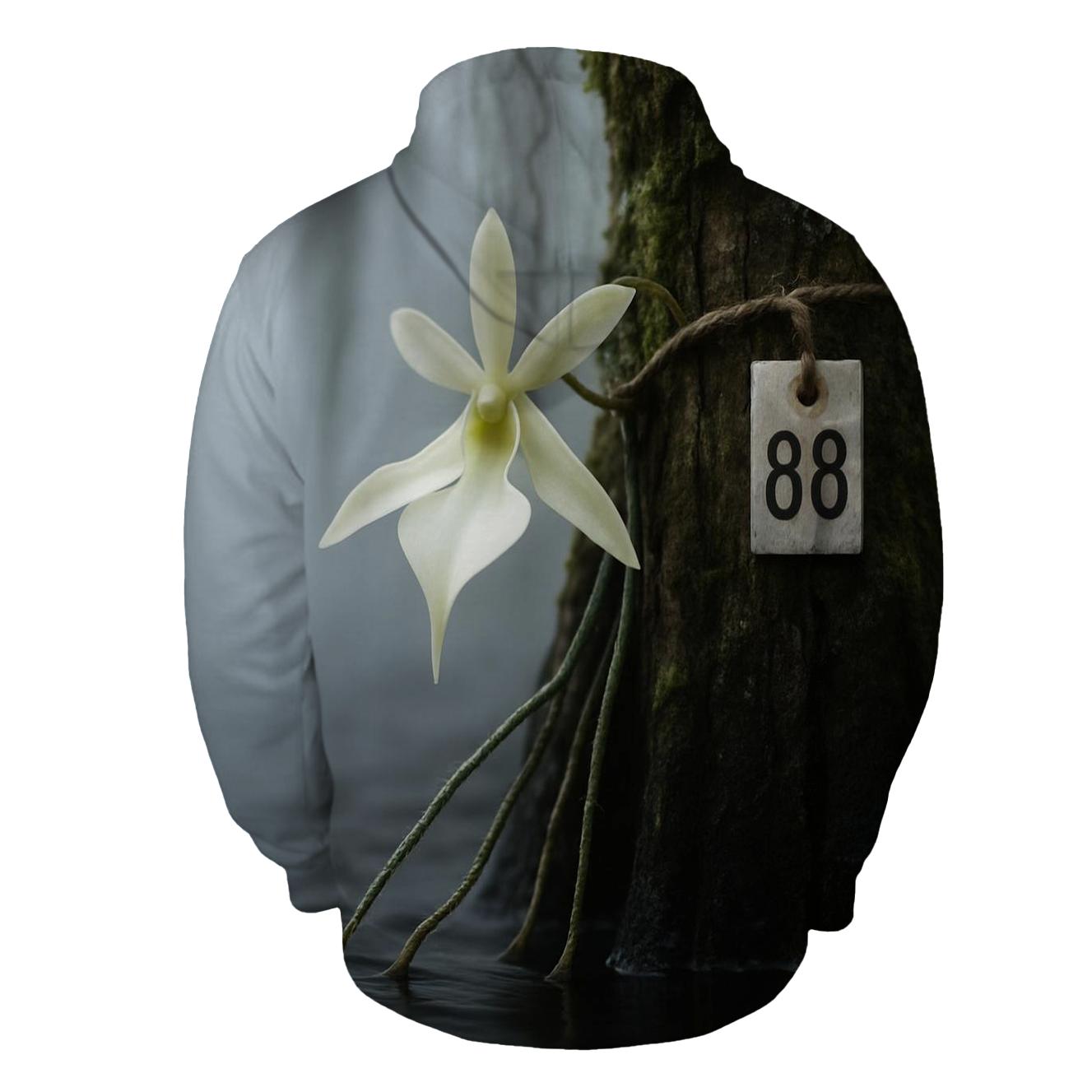 Ghost Orchid Bloom With Conservation Tag In Cypress Swamp custom hoodies