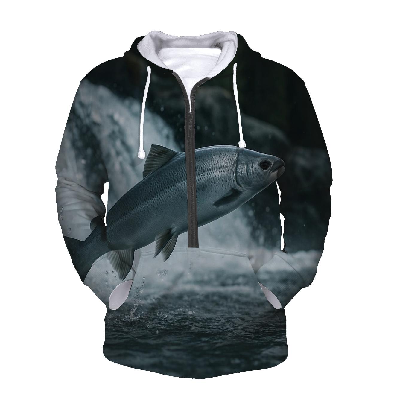 Riverglass Leap Atlantic Salmon custom hoodies