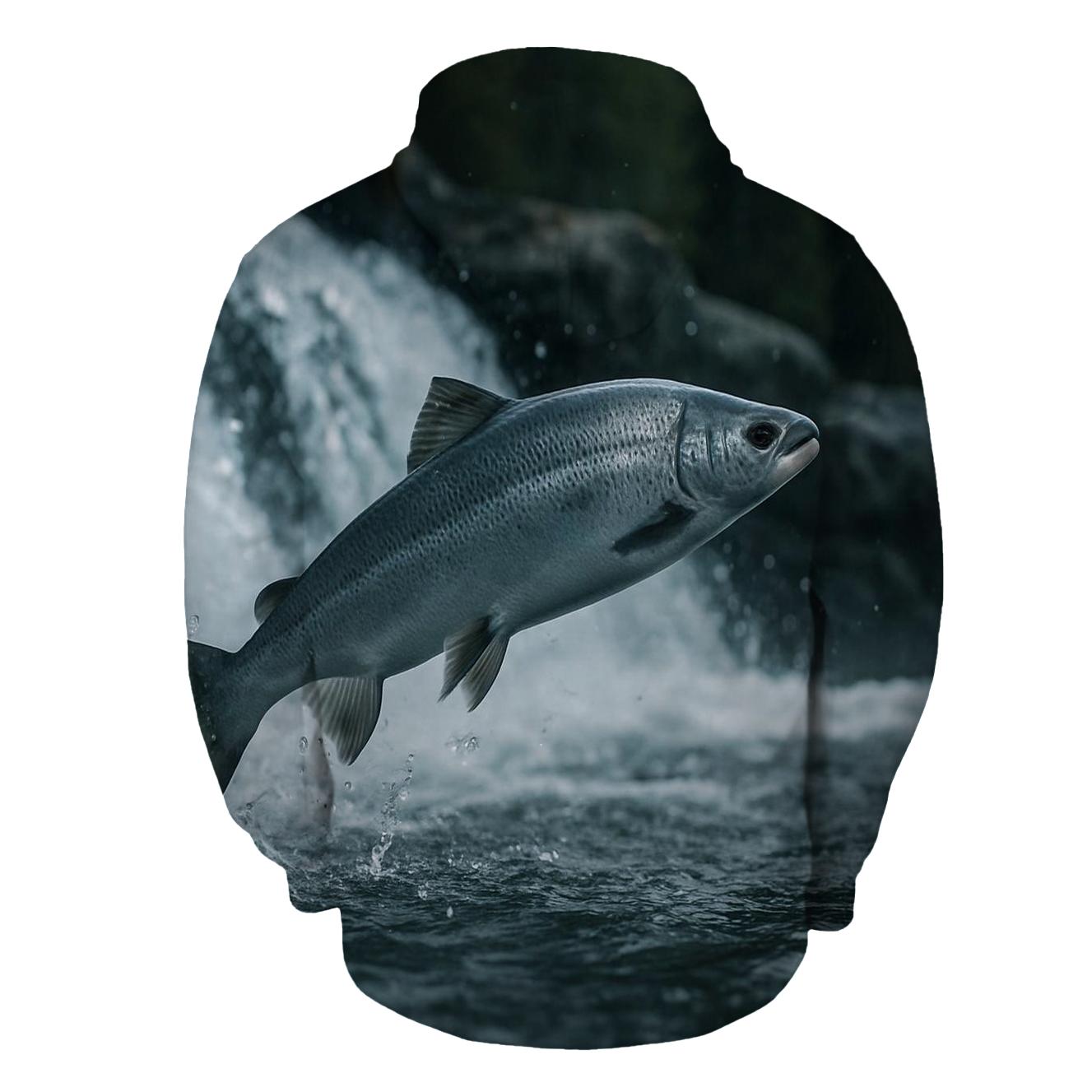 Riverglass Leap Atlantic Salmon custom hoodies