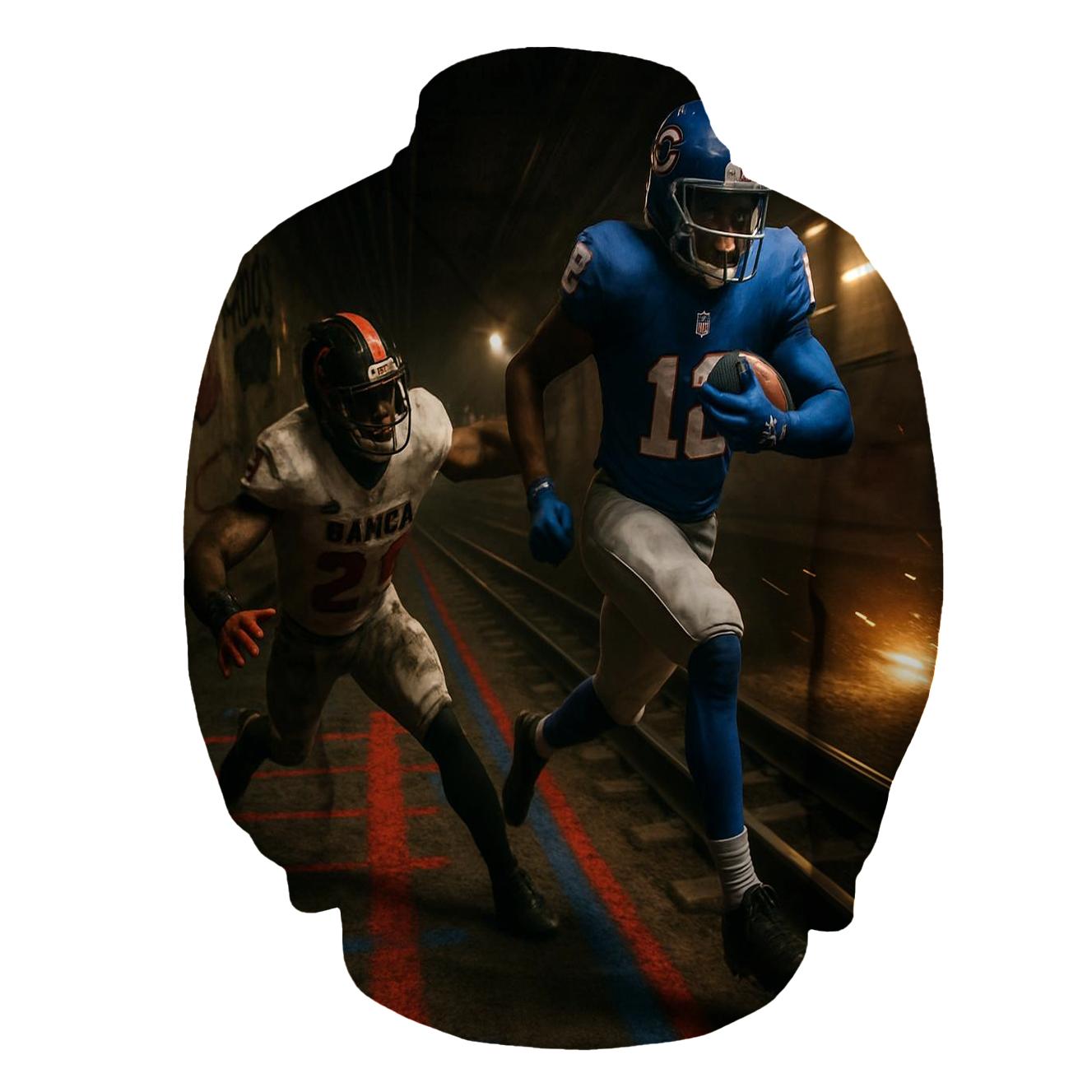 Underground Transit Tunnel Goal Line Duel graphic hoodies