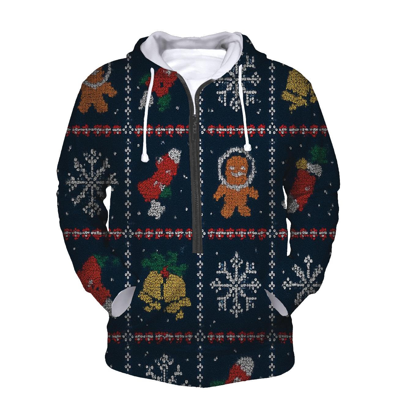 Gingerbread Astronaut Ornament Parade Design lightweight hoodies