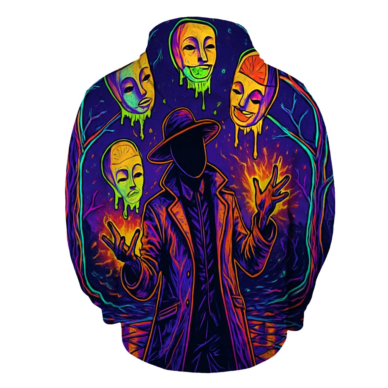 Neon Orchard Of Floating Masks designer hoodies