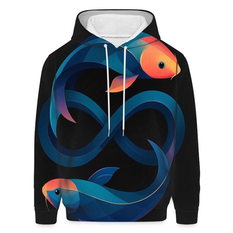 Prismatic Koi Infinity Loop printed hoodies