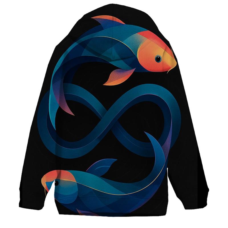 Prismatic Koi Infinity Loop printed hoodies