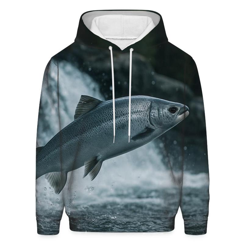 Riverglass Leap Atlantic Salmon custom hoodies
