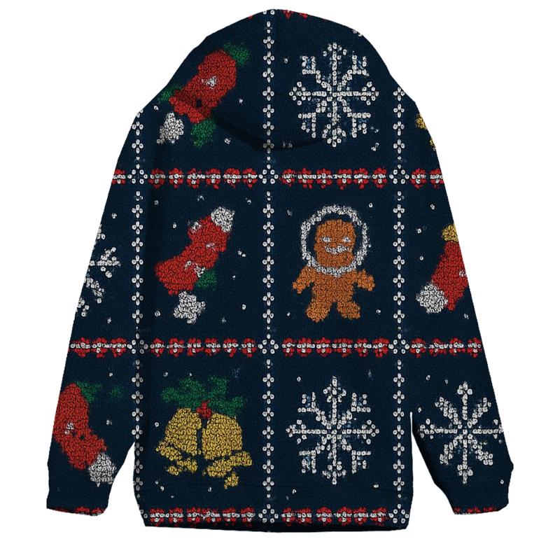 Gingerbread Astronaut Ornament Parade Design zip-up hoodies