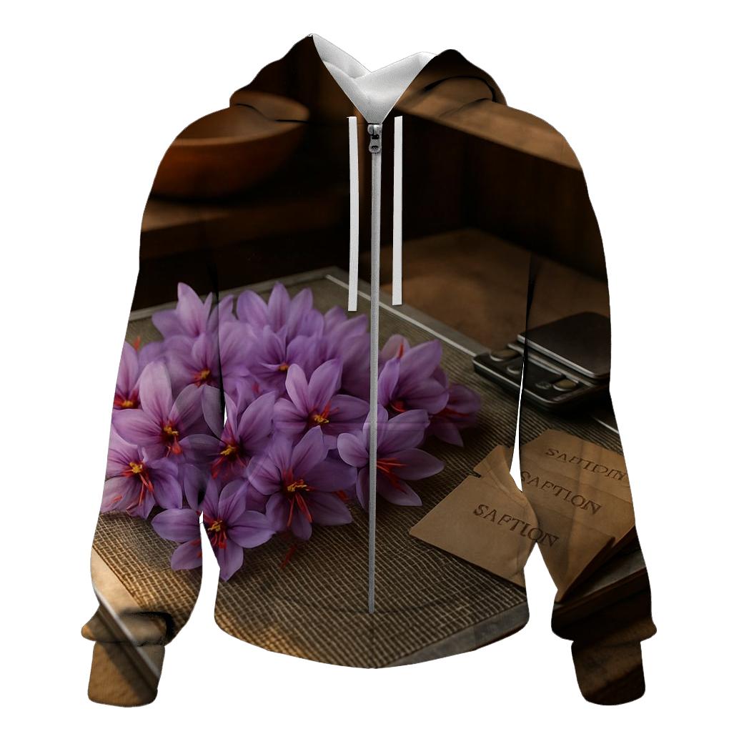 Saffron Crocus Stigmas Drying On Mesh Screen premium hoodies