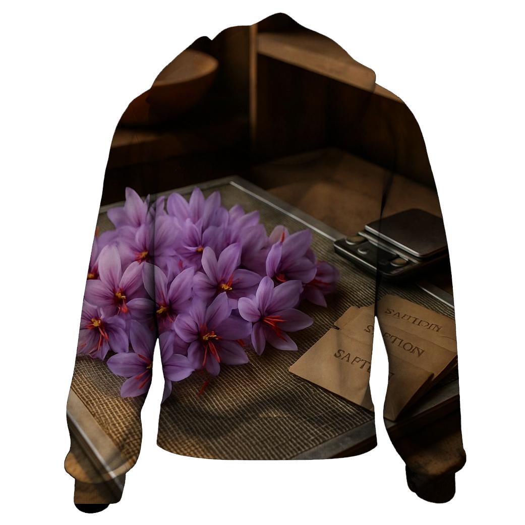 Saffron Crocus Stigmas Drying On Mesh Screen premium hoodies