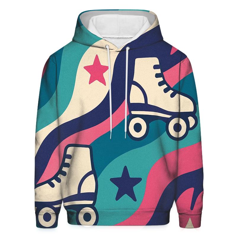 Groovy Roller Rink Waves premium hoodies