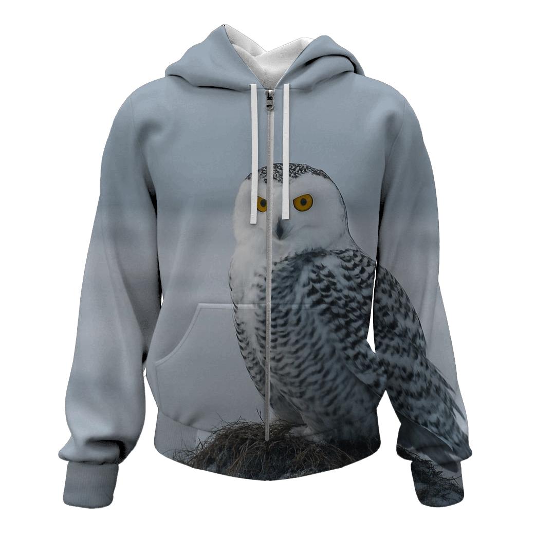 Frostline Sentinel Snowy Owl hoodie styles