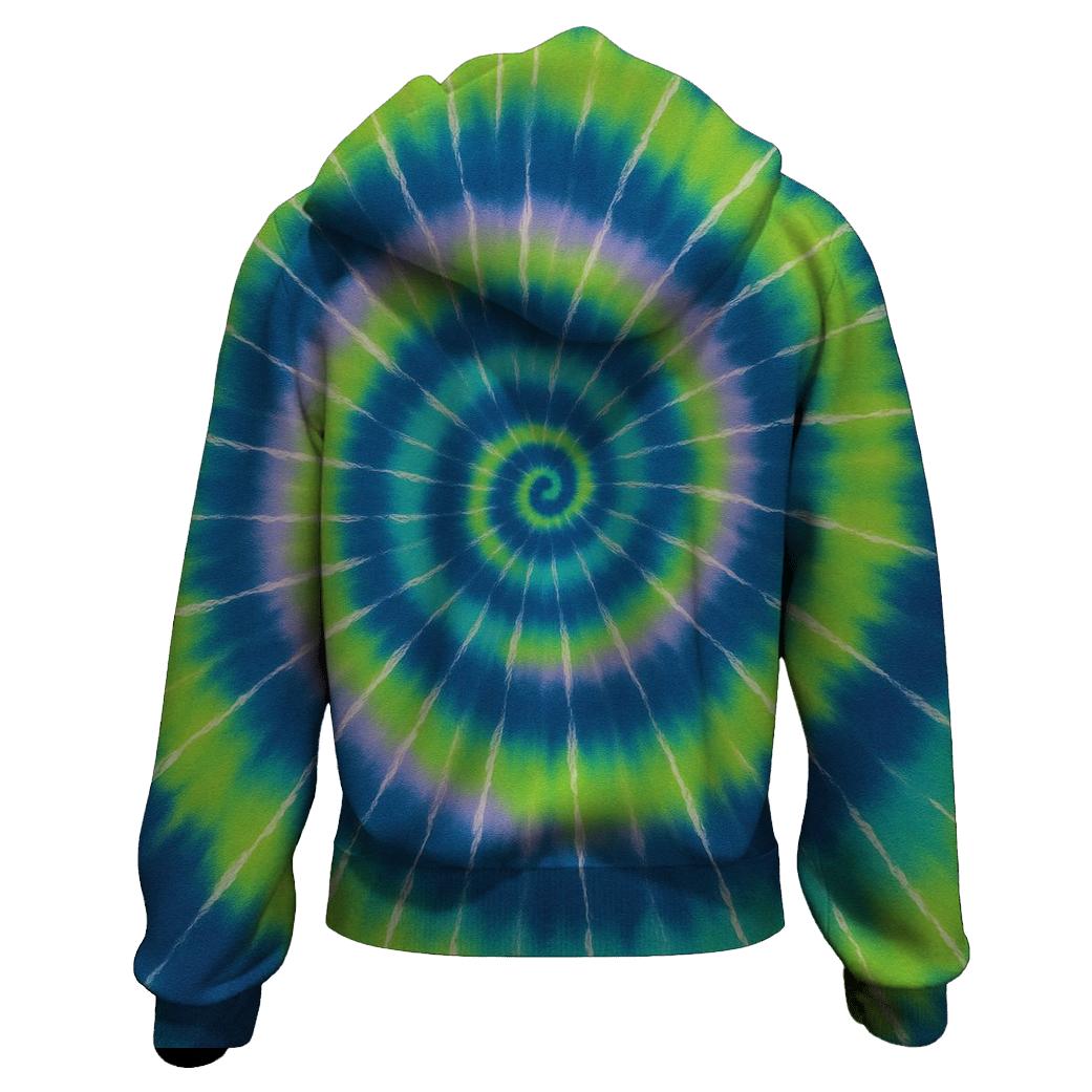 Aurora Spiral Overdye Vortex designer hoodies