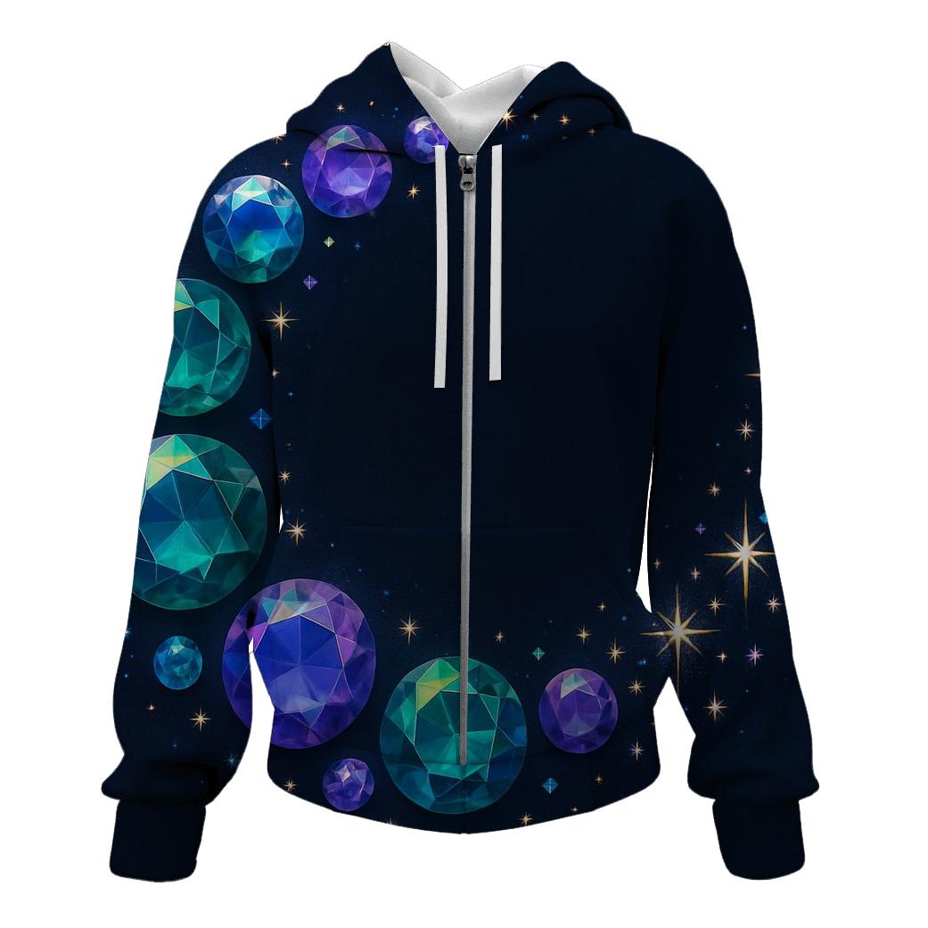 Celestial Gem Arc embroidered hoodies