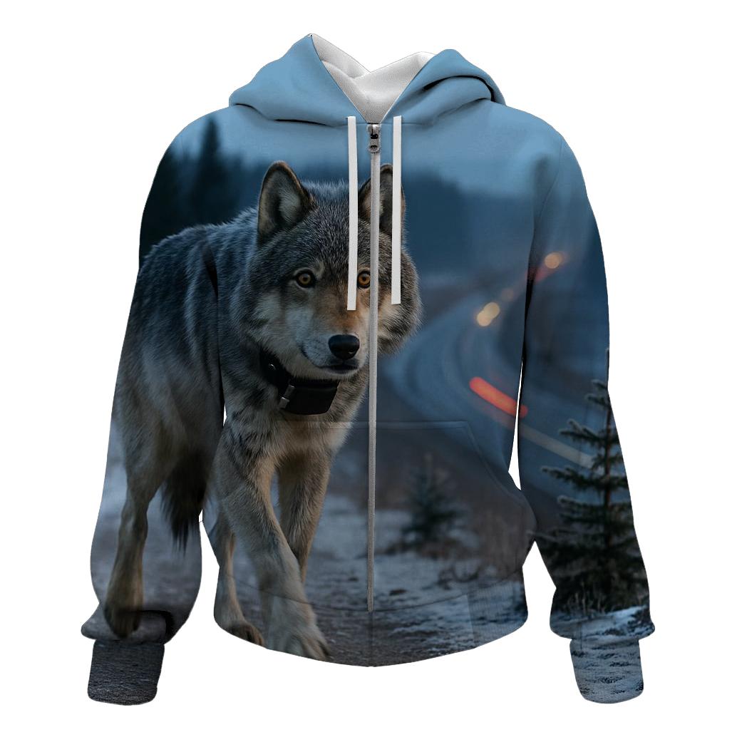 Overpass Sentinel Gray Wolf At Dawn hoodie designs
