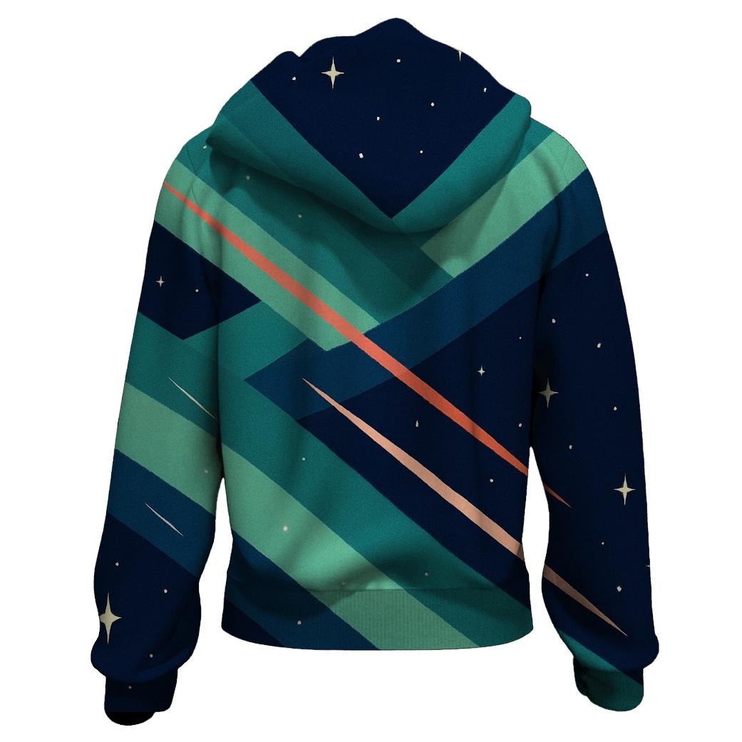 Aurora Ribbon Jet Outflow zip-up hoodies