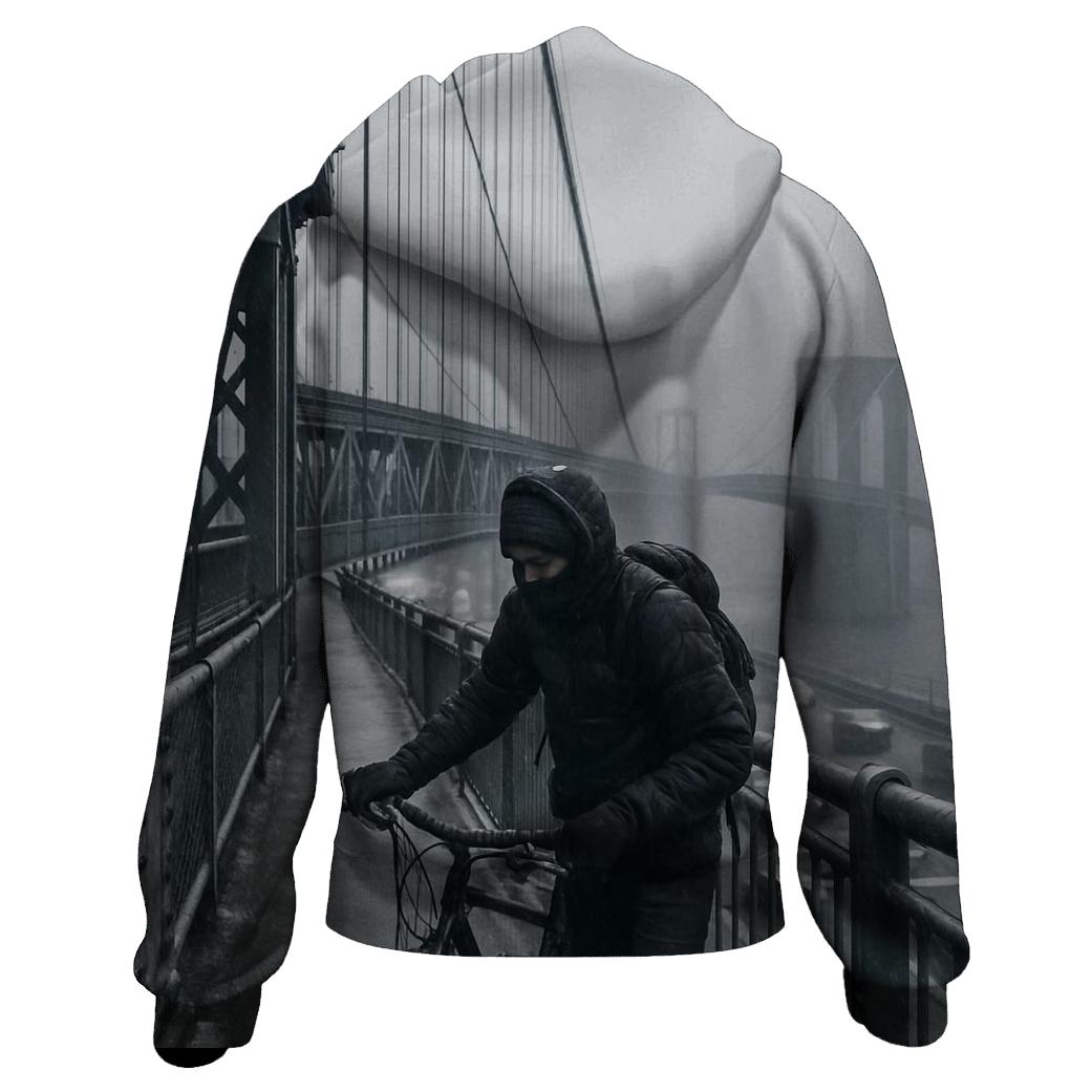 Snow Squall Panorama From The Manhattan Bridge Walkway lightweight hoodies