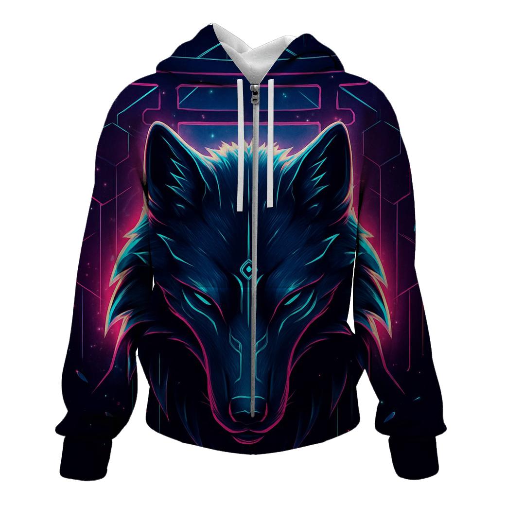 Circuit Shrine Wolf Sentinel premium hoodies