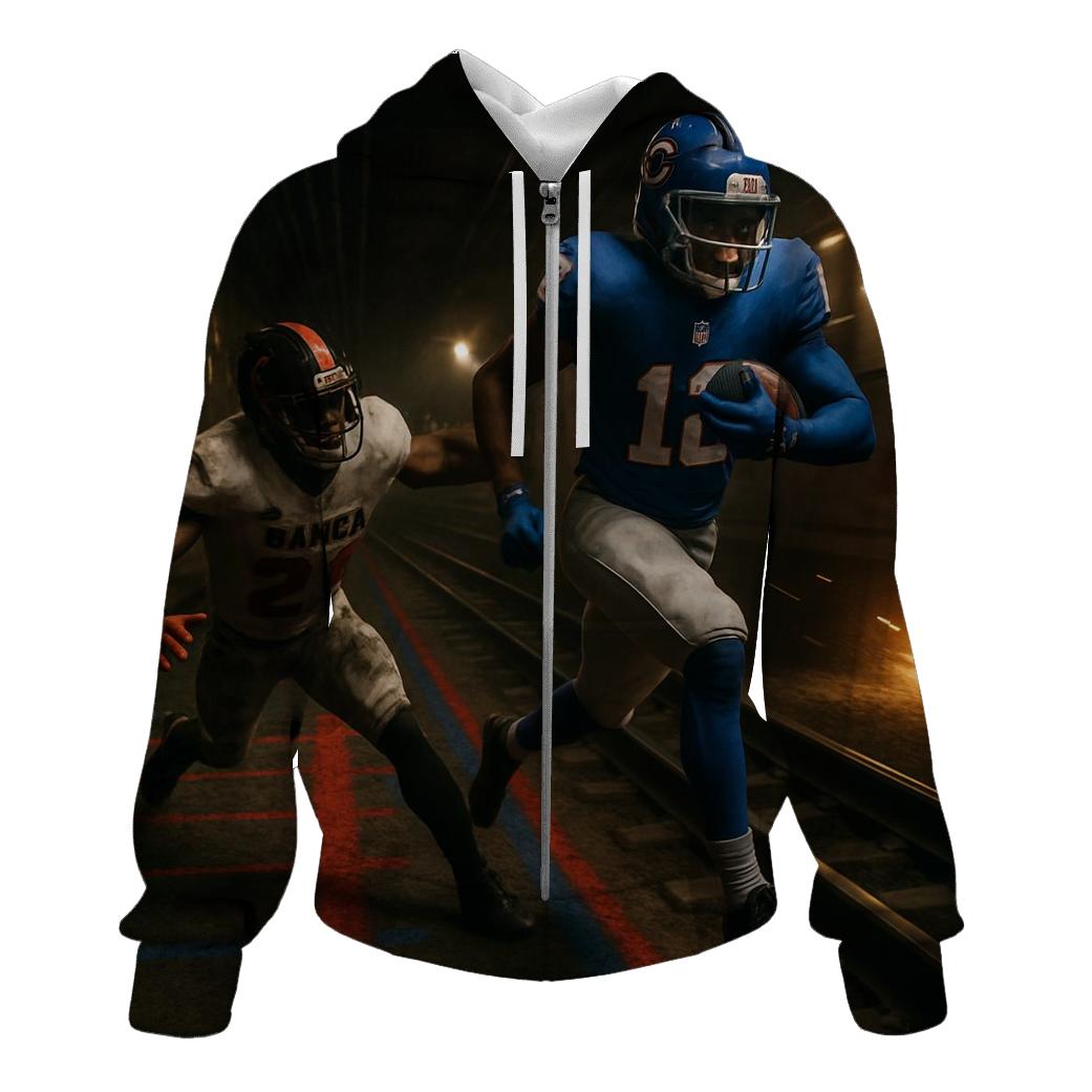 Underground Transit Tunnel Goal Line Duel printed hoodies