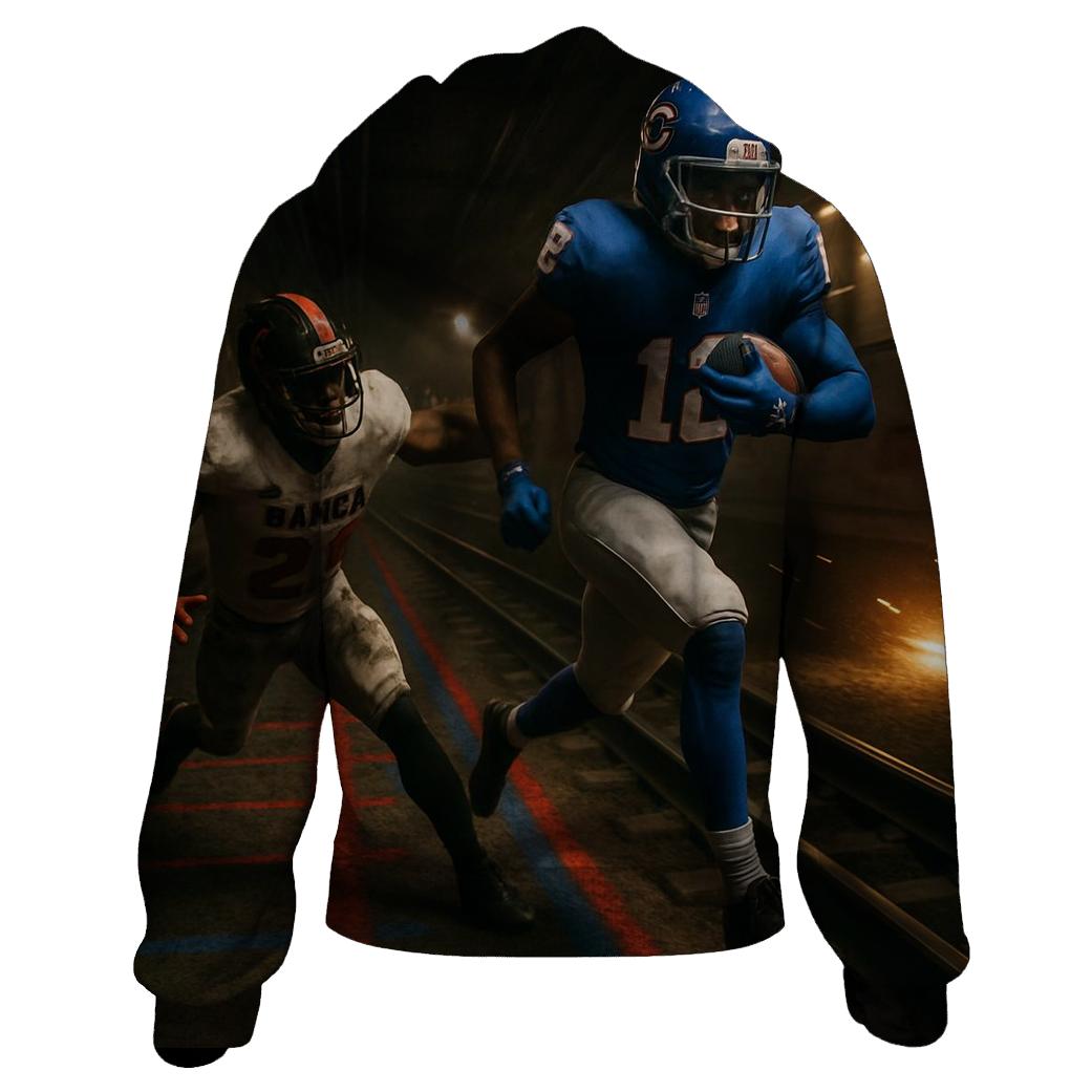 Underground Transit Tunnel Goal Line Duel printed hoodies