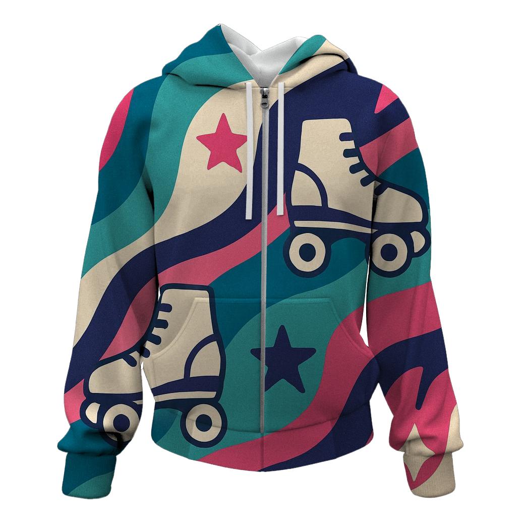 Groovy Roller Rink Waves hoodie styles