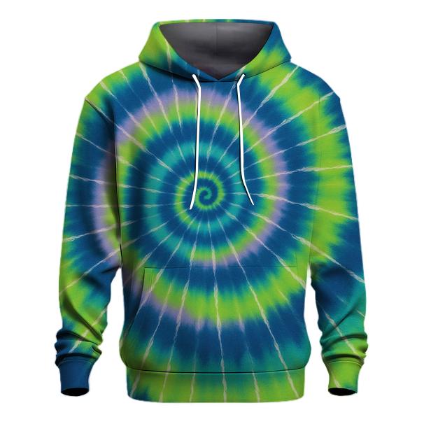 Aurora Spiral Overdye Vortex embroidered hoodies
