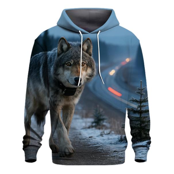 Overpass Sentinel Gray Wolf At Dawn pullover hoodies