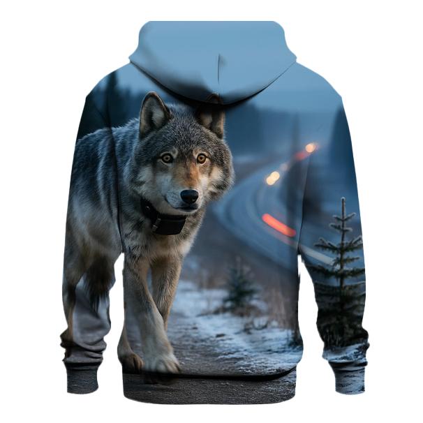 Overpass Sentinel Gray Wolf At Dawn pullover hoodies