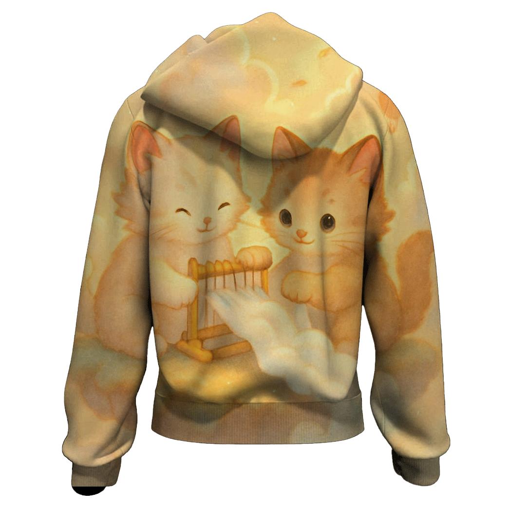 Sunrise Cloud Loom Kittens embroidered hoodies