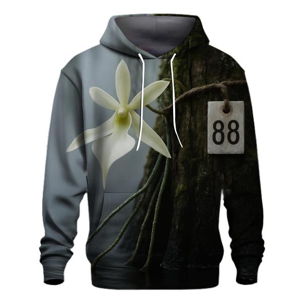 Ghost Orchid Bloom With Conservation Tag In Cypress Swamp lightweight hoodies