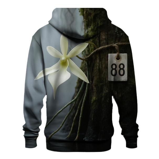 Ghost Orchid Bloom With Conservation Tag In Cypress Swamp lightweight hoodies