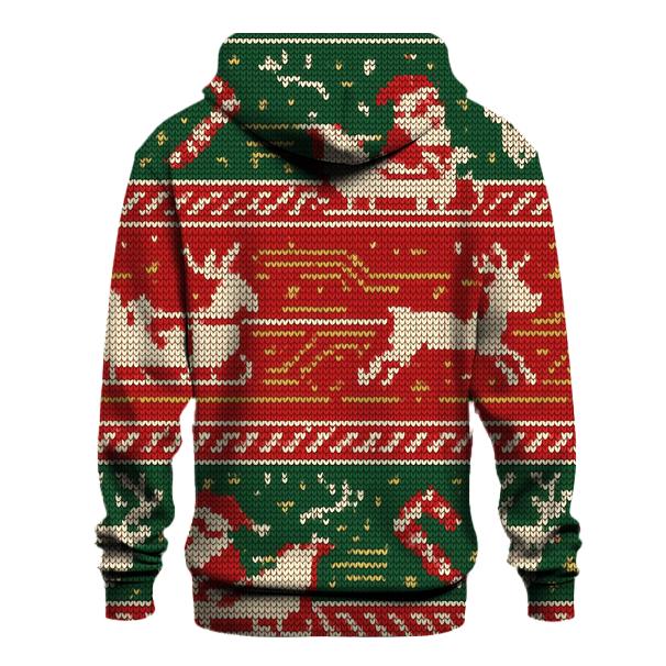 Santa Sleigh Circuit Board Knit Design printed hoodies