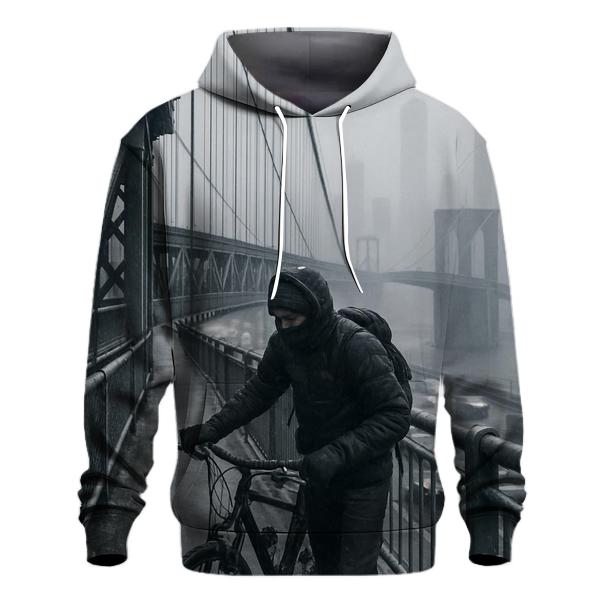 Snow Squall Panorama From The Manhattan Bridge Walkway graphic hoodies
