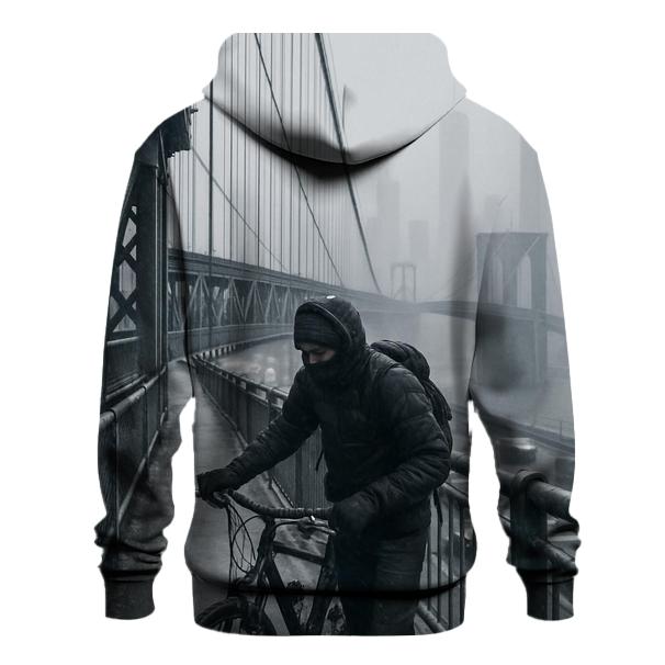 Snow Squall Panorama From The Manhattan Bridge Walkway graphic hoodies