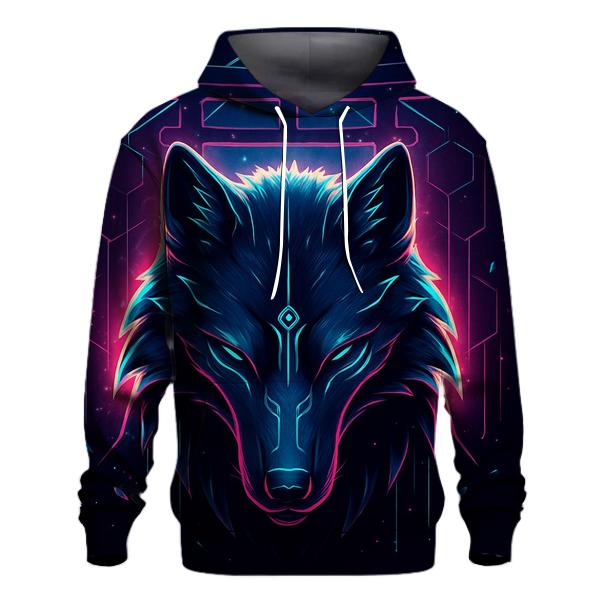Circuit Shrine Wolf Sentinel printed hoodies