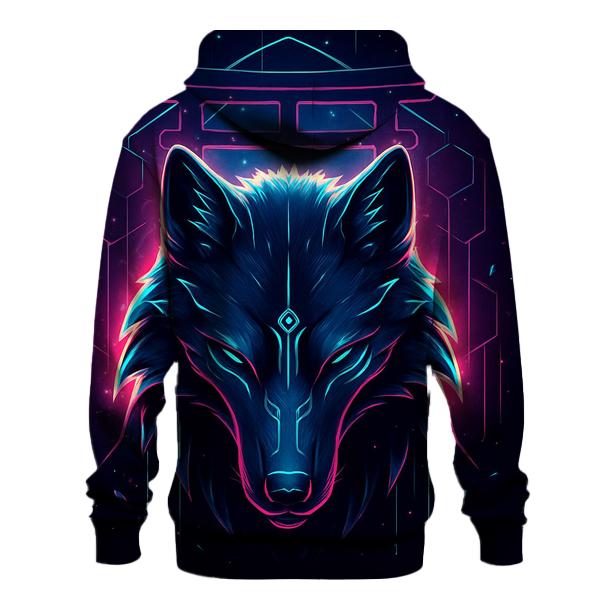 Circuit Shrine Wolf Sentinel printed hoodies