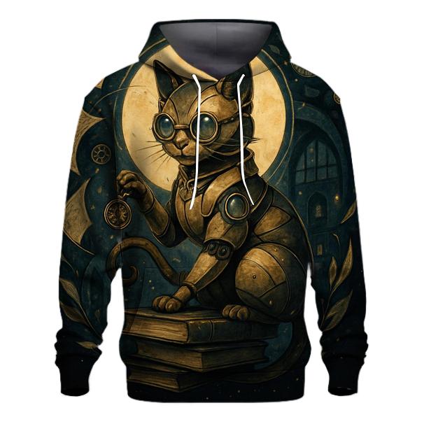 Clockwork Moonlit Librarian Cat custom hoodies