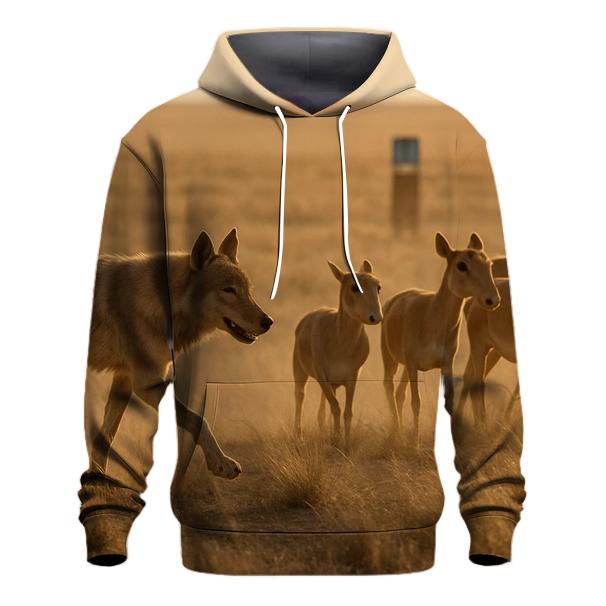 Saiga Steppe Wolf In Windblown Dust zip-up hoodies