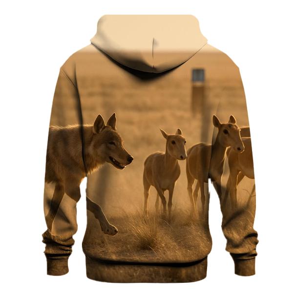 Saiga Steppe Wolf In Windblown Dust zip-up hoodies