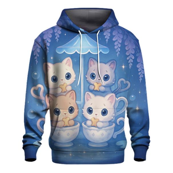 Moonlit Teacup Kitten Carousel custom hoodies