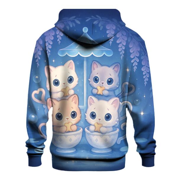 Moonlit Teacup Kitten Carousel custom hoodies