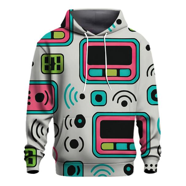 Chromatic Pager Signal Pattern printed hoodies