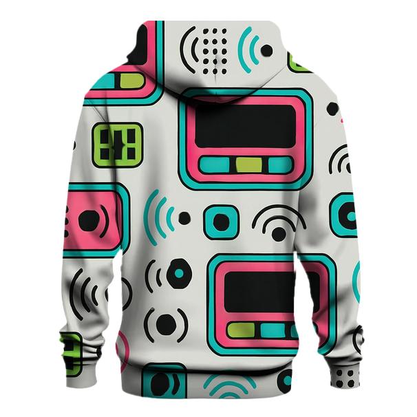 Chromatic Pager Signal Pattern printed hoodies