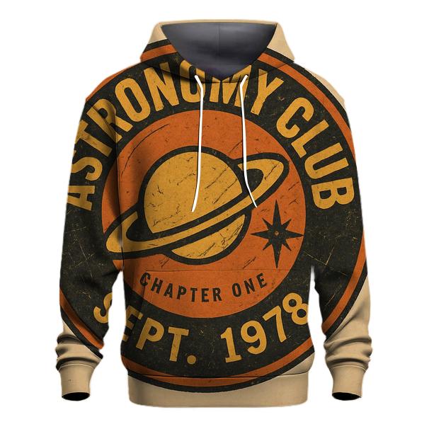 Distressed Vinyl Record Astronomy Club Badge hoodie designs