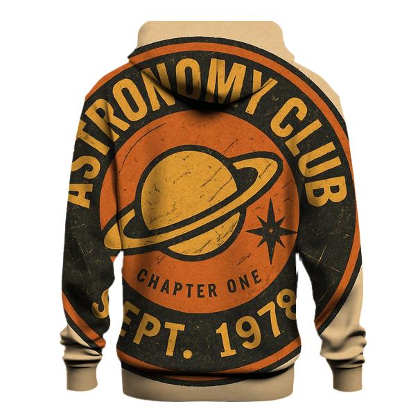 Distressed Vinyl Record Astronomy Club Badge hoodie designs