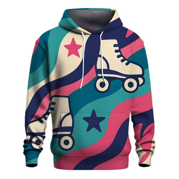 Groovy Roller Rink Waves embroidered hoodies