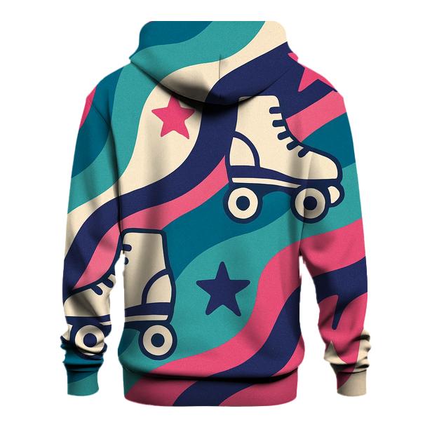 Groovy Roller Rink Waves embroidered hoodies