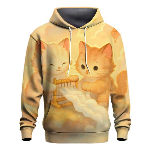 Sunrise Cloud Loom Kittens embroidered hoodies