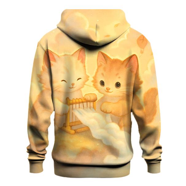 Sunrise Cloud Loom Kittens embroidered hoodies